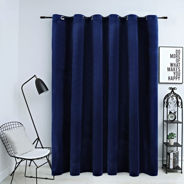 VidaXL Gordijn verduisterend met ringen 290x245 cm fluweel blauw