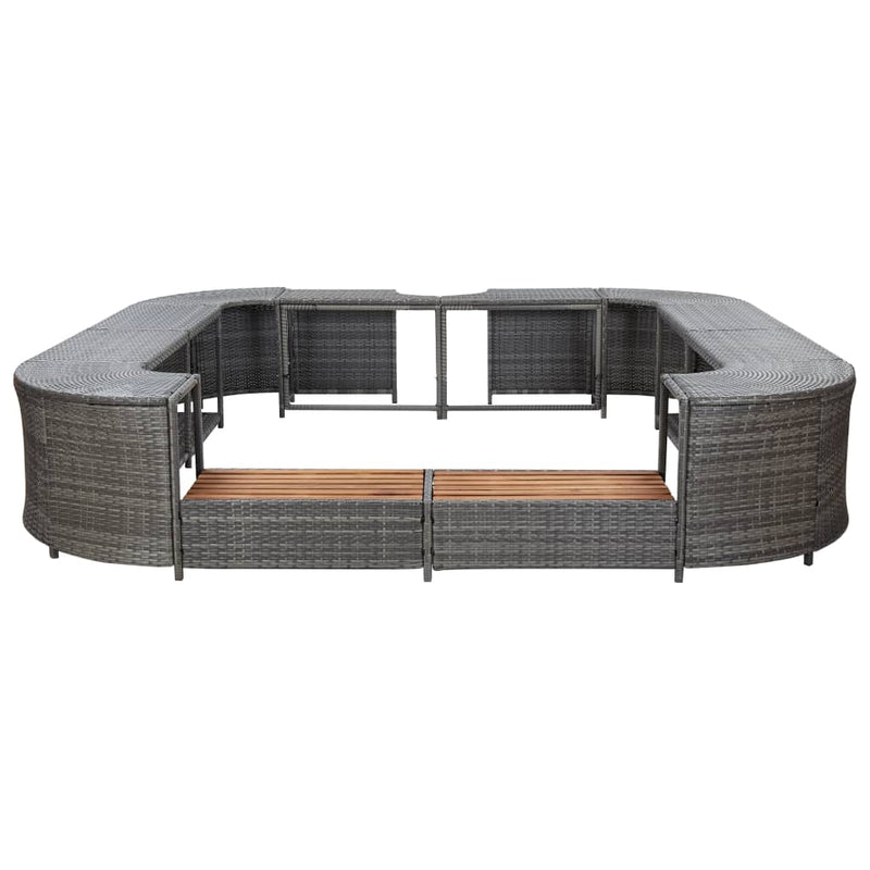 Load image into Gallery viewer, VidaXL Spa-ombouw vierkant 268x268x55 cm poly rattan grijs

