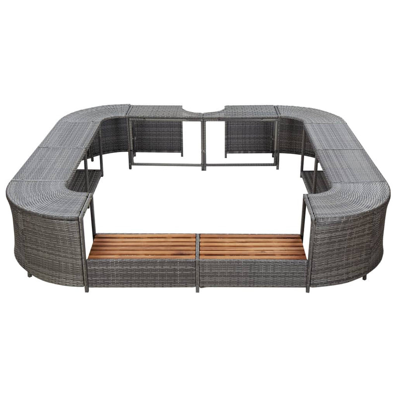 Load image into Gallery viewer, VidaXL Spa-ombouw vierkant 268x268x55 cm poly rattan grijs
