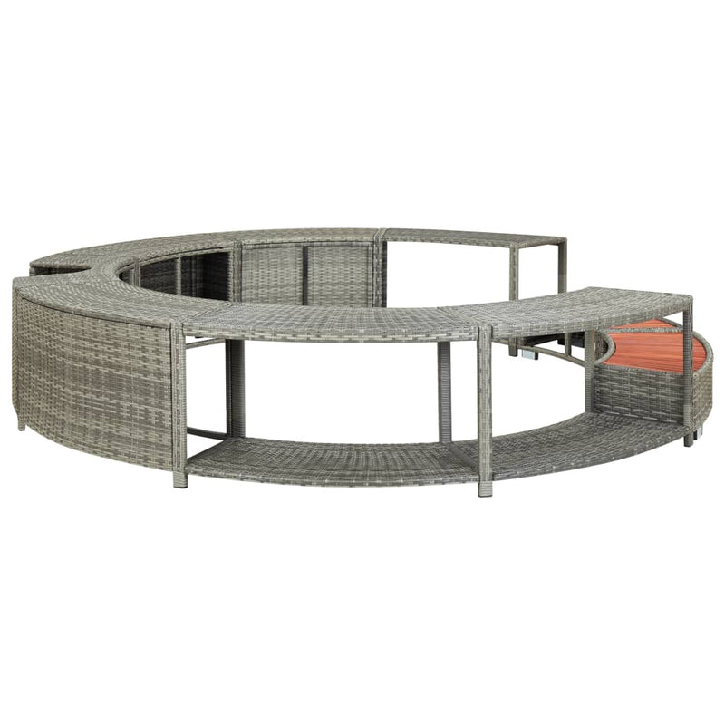 Load image into Gallery viewer, VidaXL Hottub-ombouw poly rattan grijs

