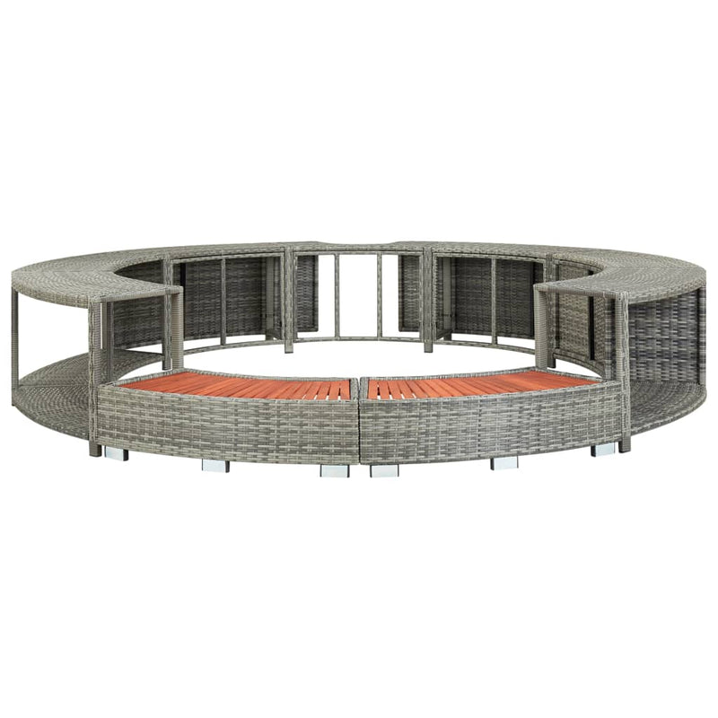 Load image into Gallery viewer, VidaXL Hottub-ombouw poly rattan grijs
