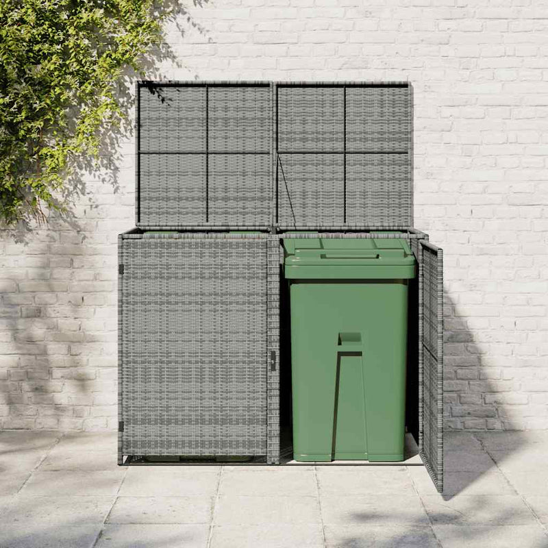 Afbeelding laden in galerijviewer, Vidaxl containerberging dubbel 148x77x111 cm poly rattan antraciet
