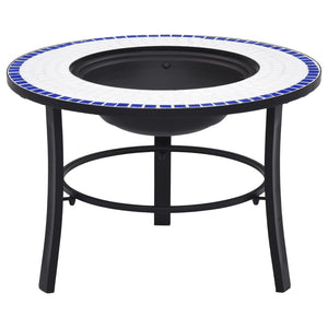 Vidaxl vuurschaal mozaïek 68 cm keramiek blauw en wit