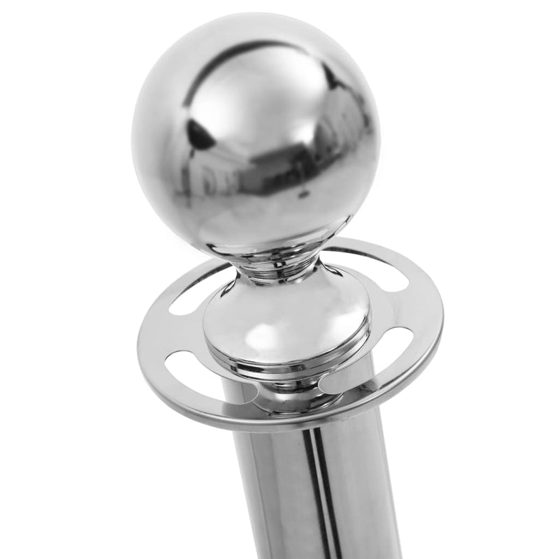 Load image into Gallery viewer, Vidaxl 3-delige vip afzetpalenset roestvrij staal zilverkleurig
