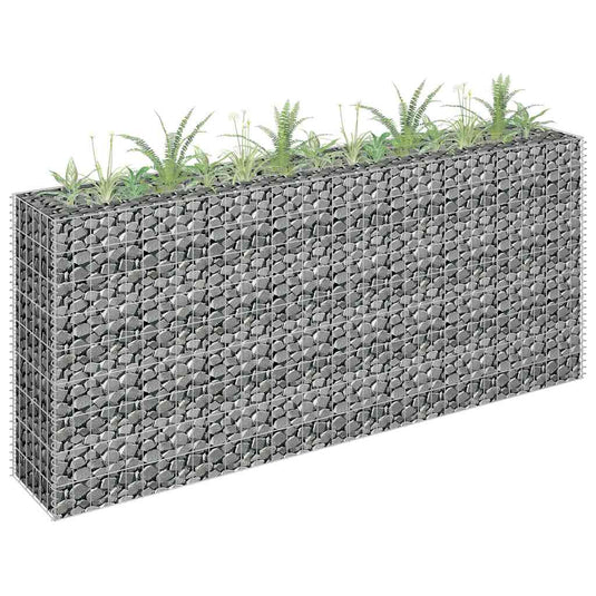 VidaXL Gabion plantenbak verhoogd 180x30x90 cm gegalvaniseerd staal