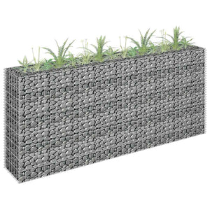 Vidaxl gabion plantenbak verhoogd 180x30x90 cm gegalvaniseerd staal
