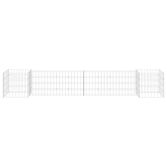 Vidaxl gabion plantenbak h-vormig 260x40x40 cm staaldraad