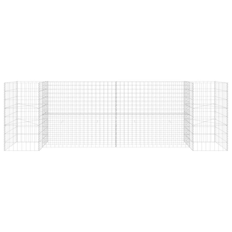 Afbeelding laden in galerijviewer, Vidaxl gabion plantenbak h-vormig 260x40x80 cm staaldraad
