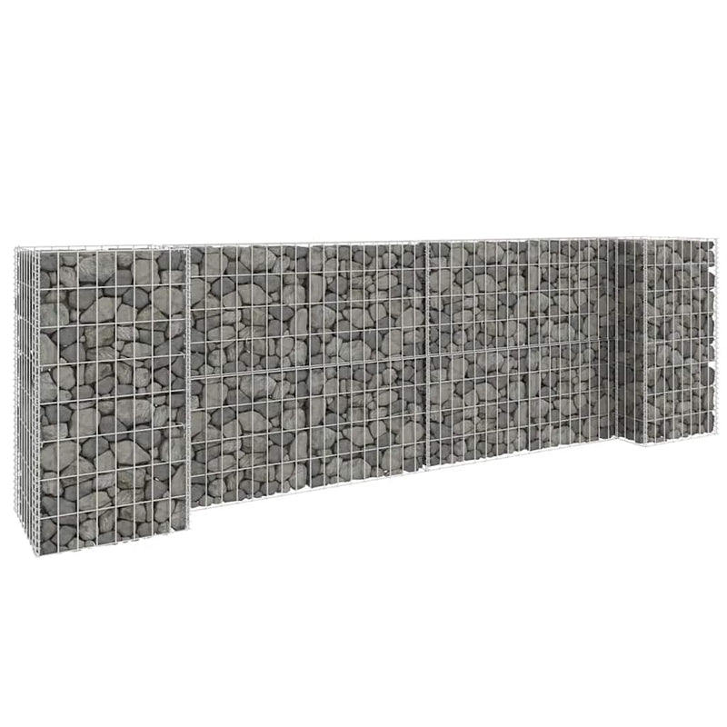 Afbeelding laden in galerijviewer, Vidaxl gabion plantenbak h-vormig 260x40x80 cm staaldraad
