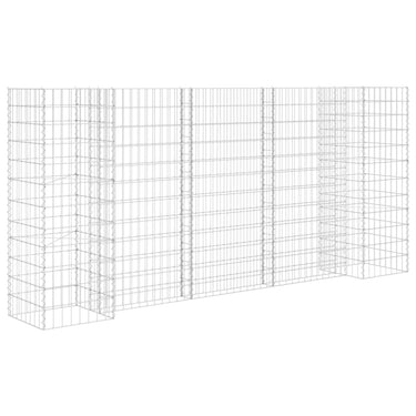 Vidaxl gabion plantenbak h-vormig 260x40x120 cm staaldraad