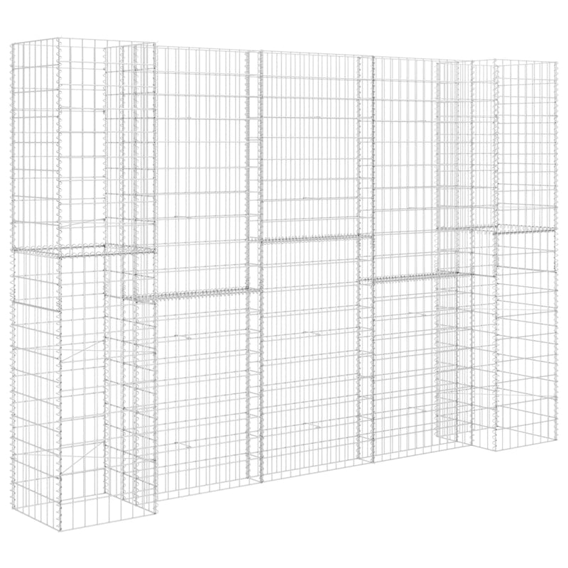 Load image into Gallery viewer, VidaXL Gabion plantenbak H-vormig 260x40x180 cm staaldraad

