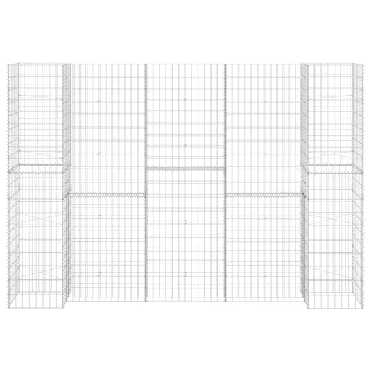 VidaXL Gabion plantenbak H-vormig 260x40x180 cm staaldraad
