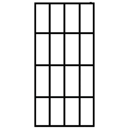 Vidaxl inloopdouchewand 80x195 cm transparant gehard glas