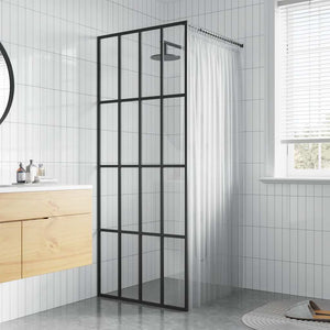 Vidaxl inloopdouchewand 90x195 cm transparant gehard glas