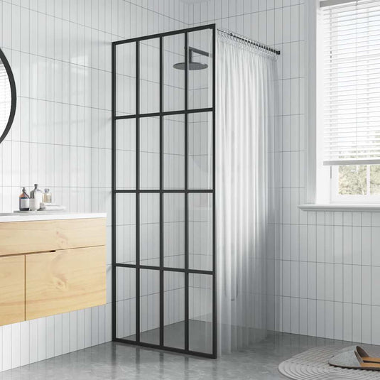Vidaxl inloopdouchewand 90x195 cm transparant gehard glas
