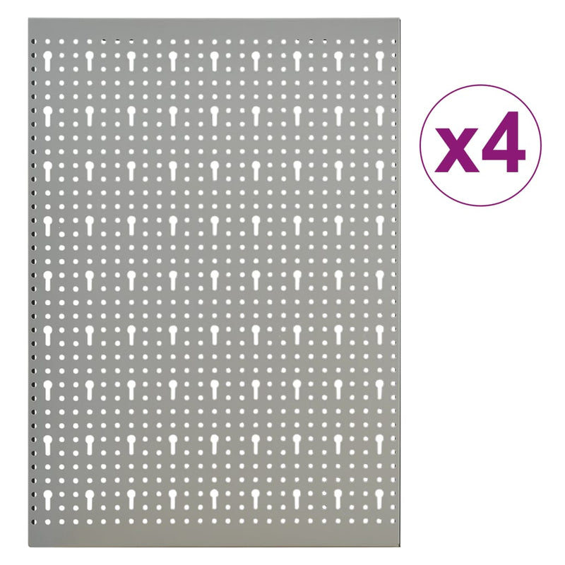 Load image into Gallery viewer, Vidaxl gaatjespanelen wandgemonteerd 4 st 40x58 cm staal
