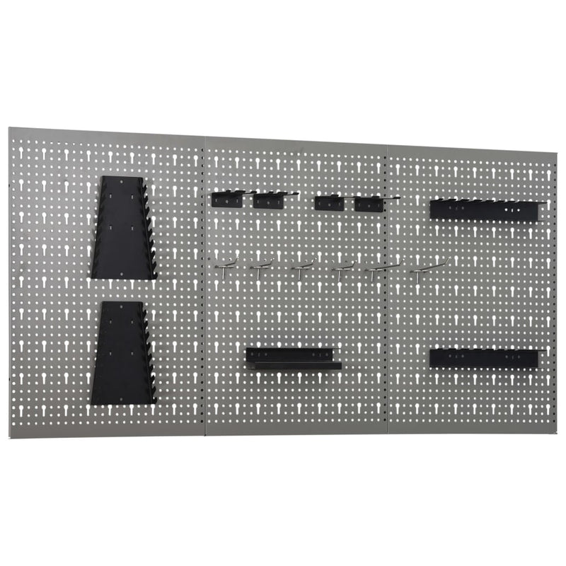 Load image into Gallery viewer, Vidaxl gaatjespaneel wandgemonteerd 3 st 40x58 cm staal
