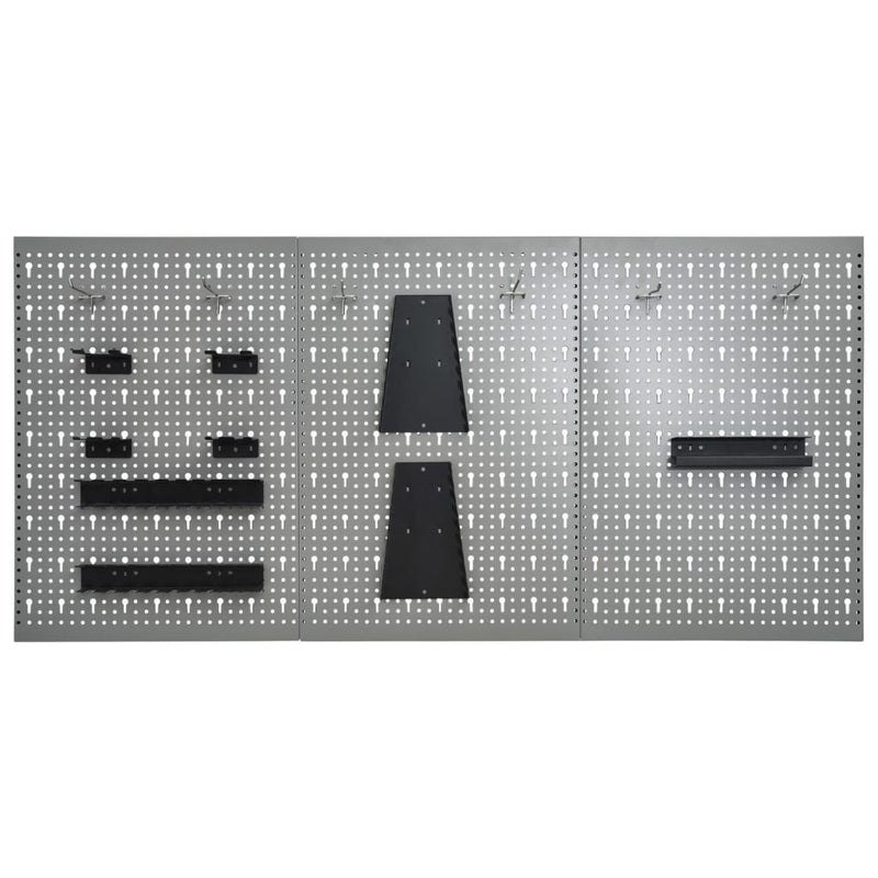 Load image into Gallery viewer, Vidaxl gaatjespaneel wandgemonteerd 3 st 40x58 cm staal
