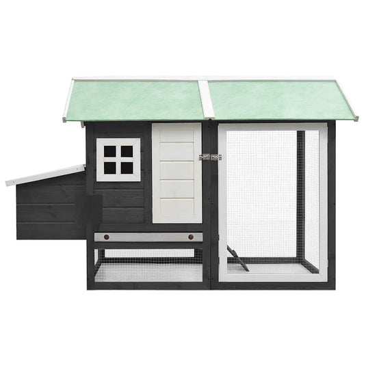 Vidaxl kippenhok 170x81x110 cm massief grenen- en vurenhout grijs