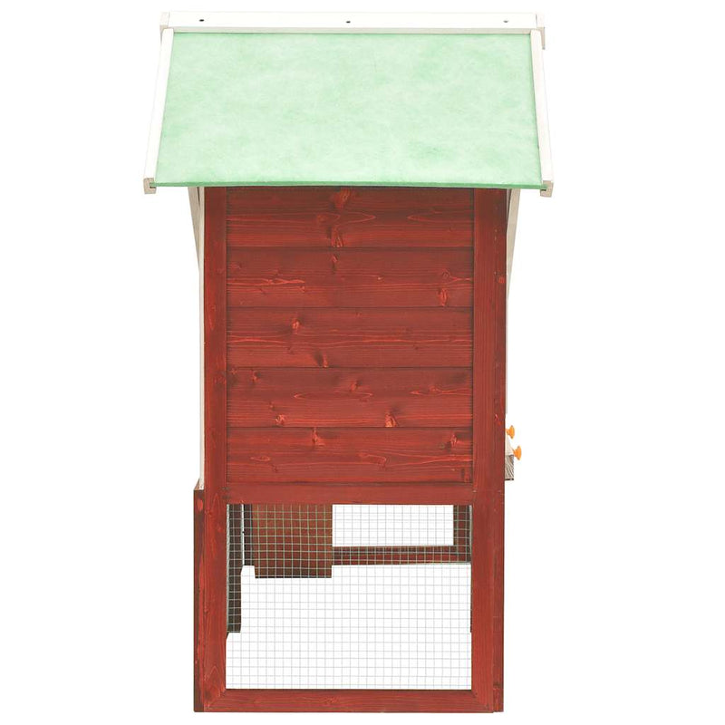 Afbeelding laden in galerijviewer, Vidaxl konijnenhok 140x63x120 cm massief vurenhout rood en wit
