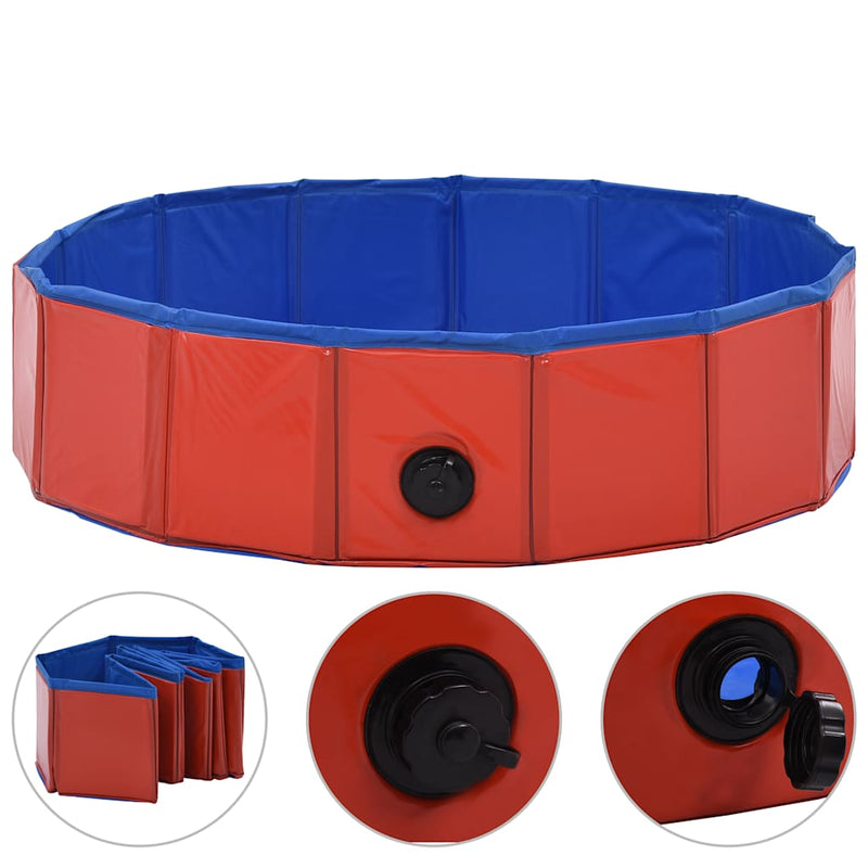 Load image into Gallery viewer, Vidaxl hondenzwembad inklapbaar 80x20 cm pvc rood
