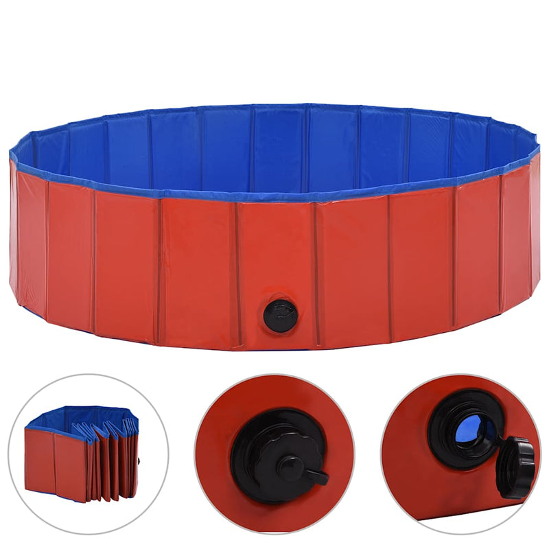 Load image into Gallery viewer, Vidaxl hondenzwembad inklapbaar 120x30 cm pvc rood
