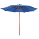 Vidaxl parasol met houten paal 300x258 cm blauw