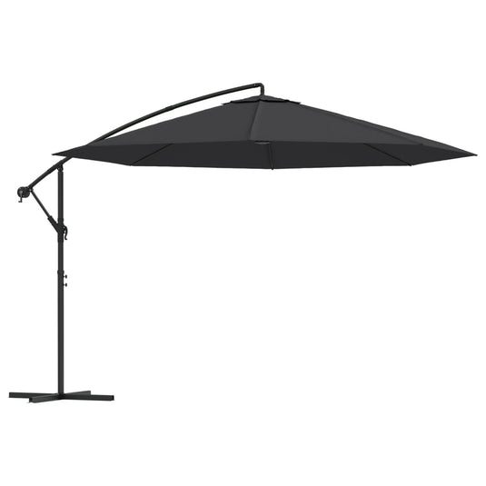 Vidaxl zweefparasol met aluminium paal 350 cm zwart