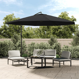 Vidaxl zweefparasol met aluminium paal 350 cm zwart
