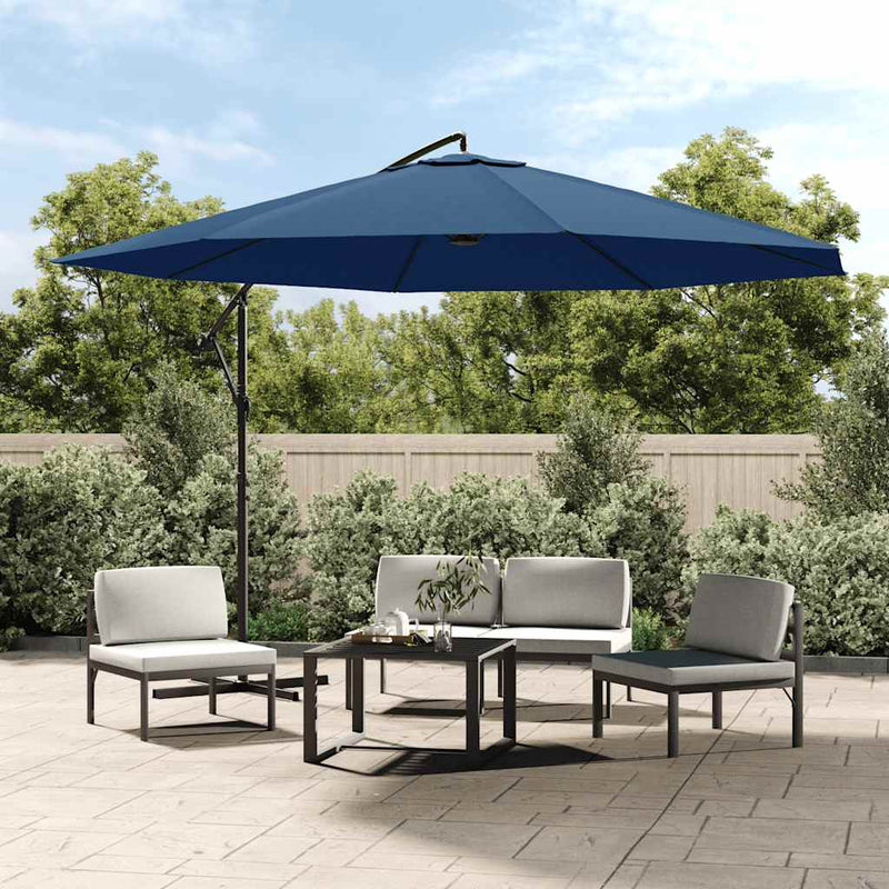 Afbeelding laden in galerijviewer, Vidaxl zweefparasol met aluminium paal 350 cm blauw
