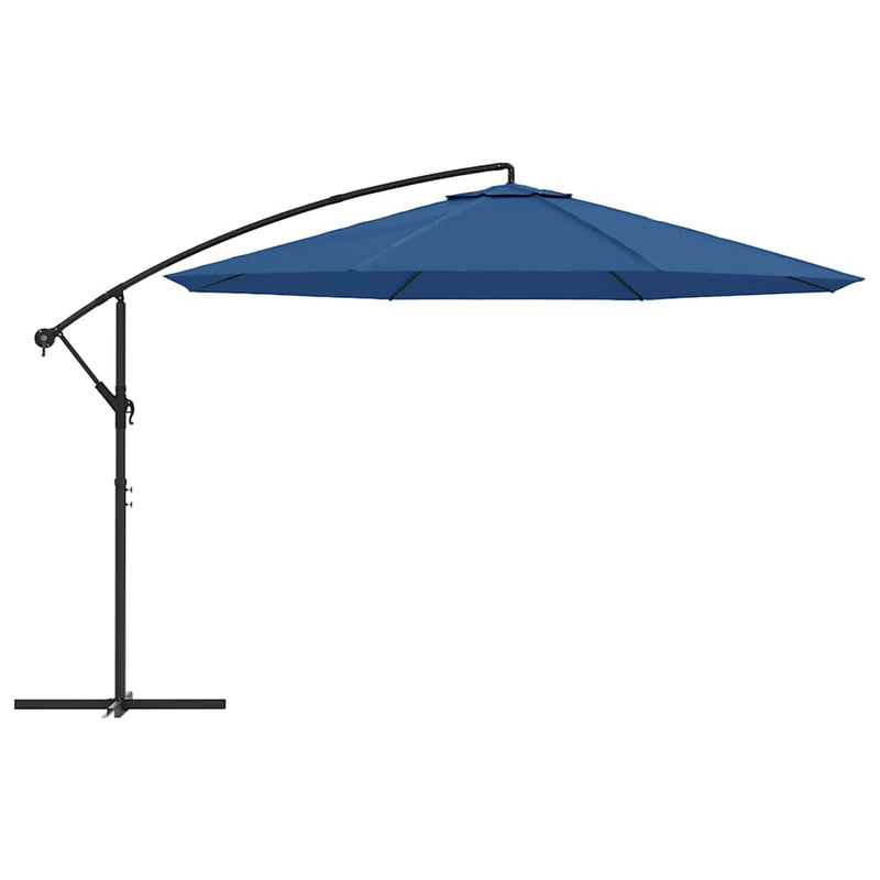 Afbeelding laden in galerijviewer, Vidaxl zweefparasol met aluminium paal 350 cm blauw
