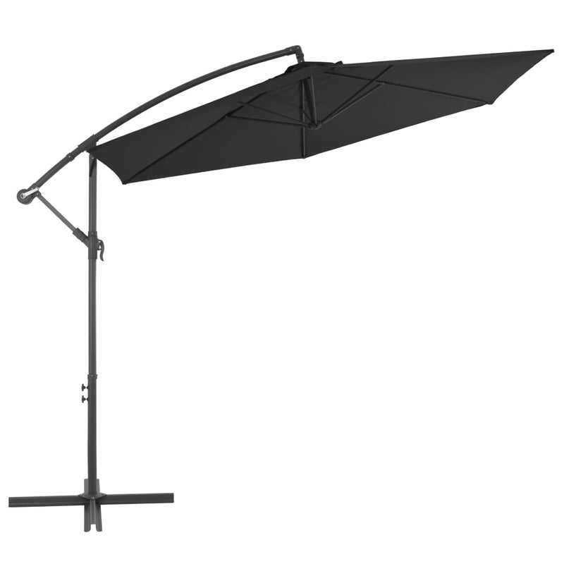 Load image into Gallery viewer, Vidaxl zweefparasol met aluminium paal 300 cm zwart
