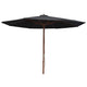 Vidaxl parasol met houten paal 350 cm zwart