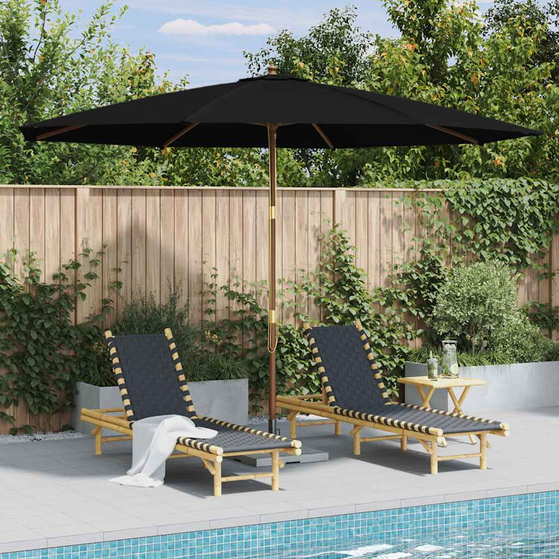 Load image into Gallery viewer, Vidaxl parasol met houten paal 350 cm zwart
