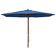 Vidaxl parasol met houten paal 350 cm blauw