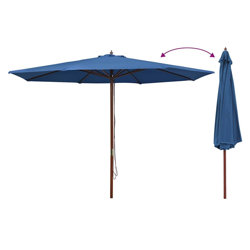 Load image into Gallery viewer, Vidaxl parasol met houten paal 350 cm blauw
