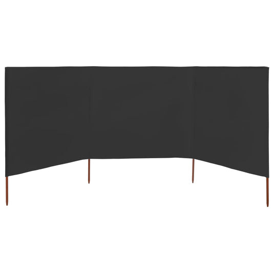Vidaxl windscherm 3-panelen 400x80 cm stof antraciet