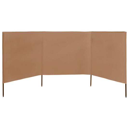 Vidaxl windscherm 3-panelen 400x80 cm stof taupe