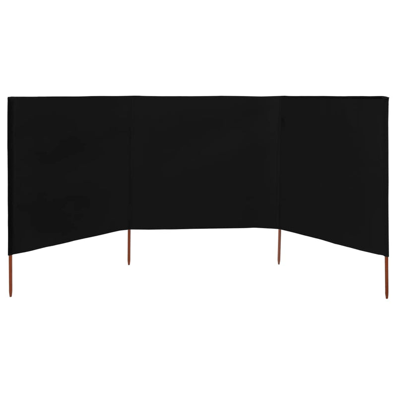 Load image into Gallery viewer, Vidaxl windscherm 3-panelen 400x80 cm stof zwart
