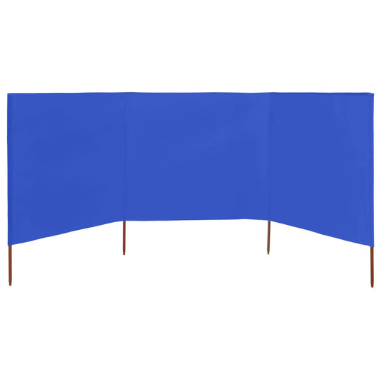 Vidaxl windscherm 3-panelen 400x80 cm stof azuurblauw