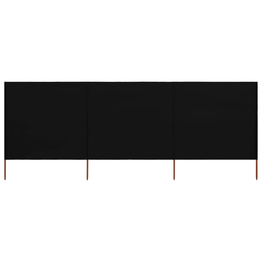 VidaXL Windscherm 3-panelen 400x160 cm stof zwart