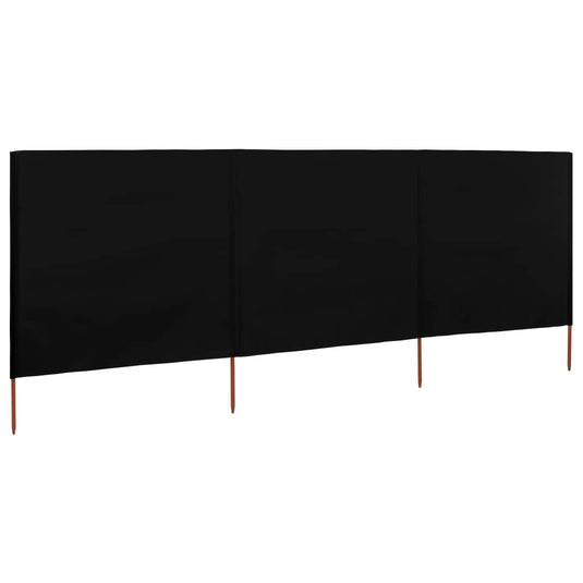 Vidaxl windscherm 3-panelen 400x160 cm stof zwart