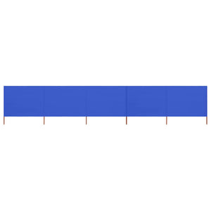 Vidaxl windscherm 5-panelen 600x80 cm stof azuurblauw