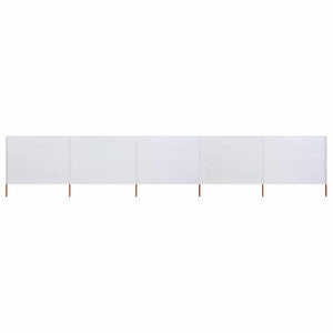 Vidaxl windscherm 5-panelen 600x120 cm stof zandwit
