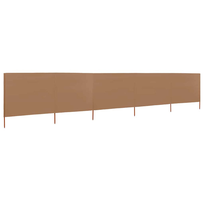 Load image into Gallery viewer, Vidaxl windscherm 5-panelen 600x120 cm stof taupe
