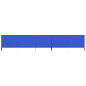 Vidaxl windscherm 5-panelen 600x120 cm stof azuurblauw