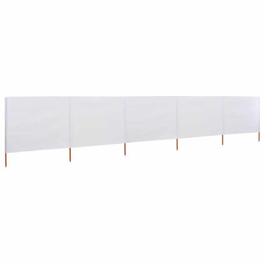 Vidaxl windscherm 5-panelen 600x160 cm stof zandwit