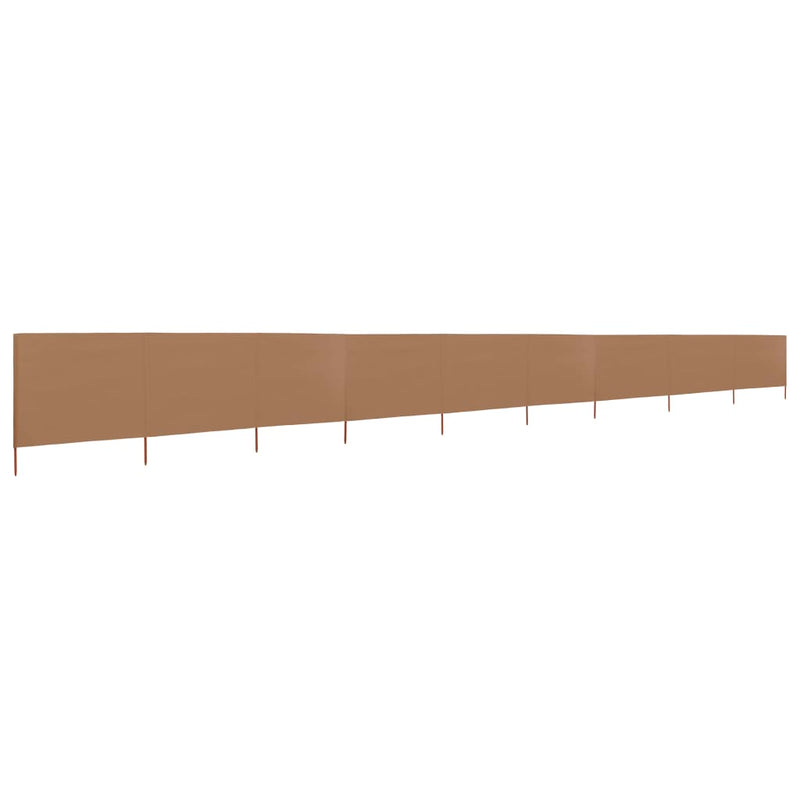 Load image into Gallery viewer, Vidaxl windscherm 9-panelen 1200x80 cm stof taupe
