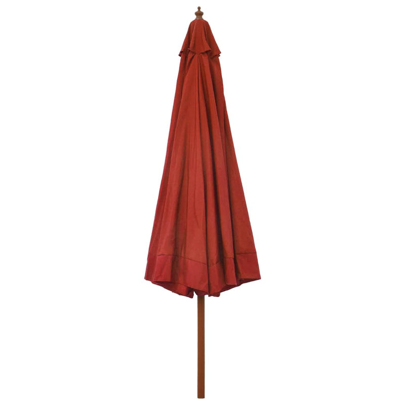 Load image into Gallery viewer, Vidaxl parasol met houten paal 330 cm terracottakleurig
