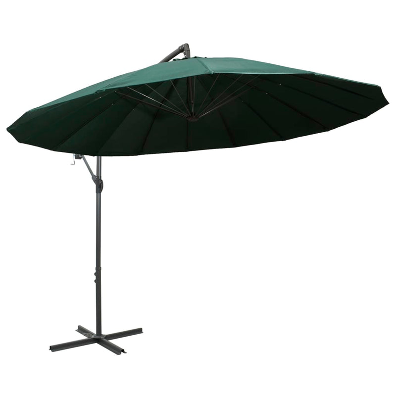 Cargue la imagen en el visor de la galería, Vidaxl zweefparasol met aluminium paal 3 m groen

